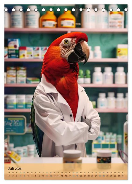 Produktbild: Der tierisch lustige Apotheker-Kalender (Tischkalender 2026 DIN A5 hoch), CALVENDO Monatskalender