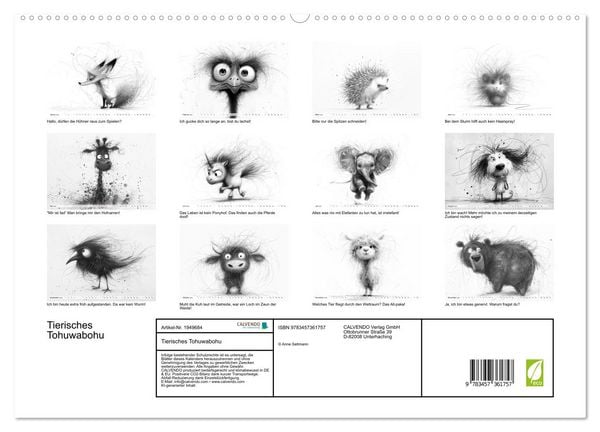 Produktbild: Tierisches Tohuwabohu (hochwertiger Premium Wandkalender 2026 DIN A2 quer), Kunstdruck in Hochglanz