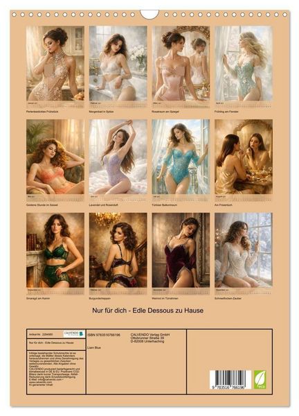 Produktbild: Nur f&uuml;r dich - Edle Dessous zu Hause (Wandkalender 2027 DIN A3 hoch), CALVENDO Monatskalender