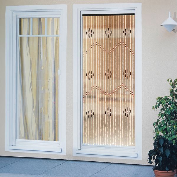 Produktbild: Vorhang Mod. Holzperlen, mehrfarbig, Holz/Bambus, 90x200 cm, 31 Str&auml;nge aus Ahornholzperlen