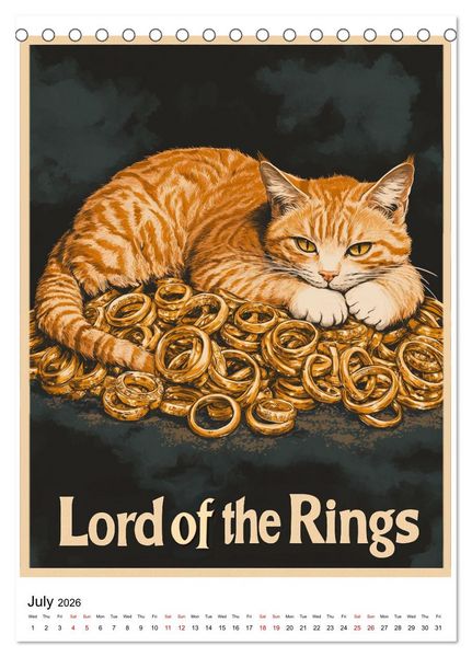 Produktbild: If Movies where full of Cats (Desk Calendar 2026 DIN A5 portrait), CALVENDO 12 Month DeskCalendar