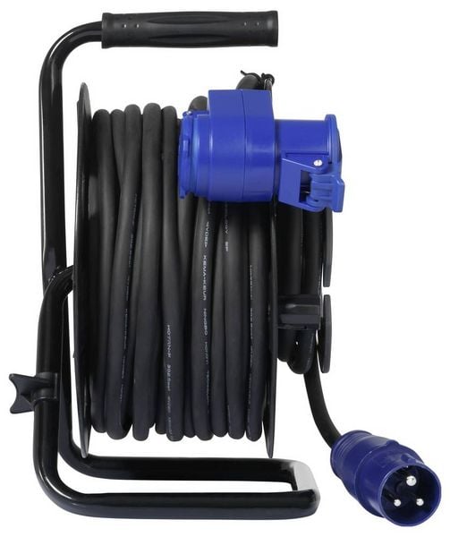 Produktbild: Sygonix SY-6684366 Kabeltrommel 25m Schwarz CEE-Cara-Stecker