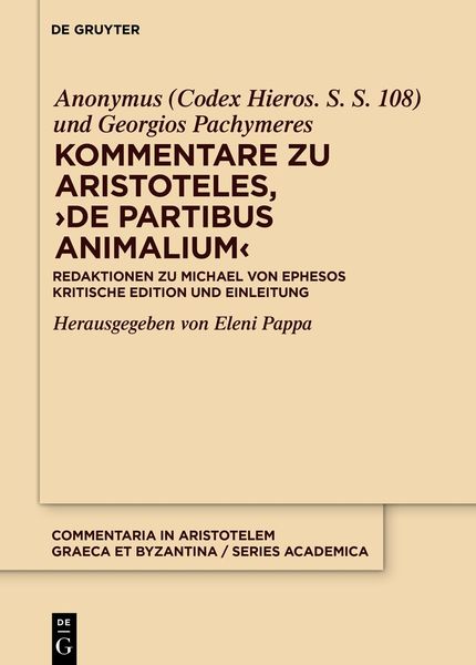 Produktbild: Kommentare zu Aristoteles, &rsaquo;De partibus animalium&lsaquo;