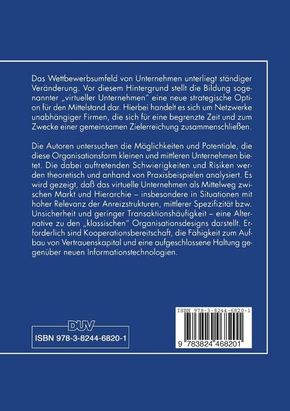 Produktbild: Das virtuelle Unternehmen