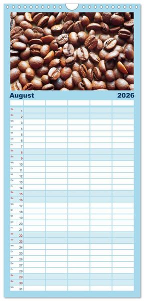 Produktbild: Familienplaner 2026 - Kaffee-Pause Terminkalender mit 5 Spalten (Wandkalender, 21 x 45 cm) CALVENDO