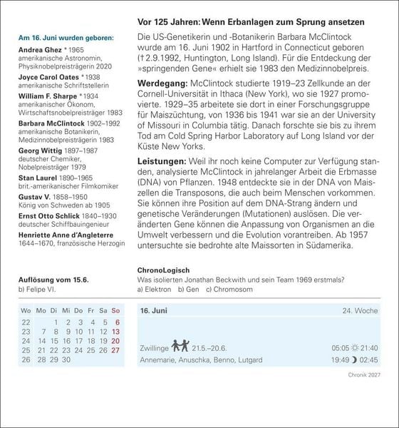 Produktbild: Chronik Tagesabrei&szlig;kalender 2027 - Kulturkalender - Personen, Ereignisse, Schaupl&auml;tze