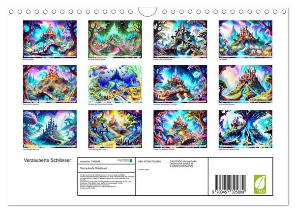 Produktbild: Verzauberte Schl&ouml;sser (Wandkalender 2026 DIN A4 quer), CALVENDO Monatskalender