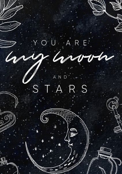 Produktbild: Moon Collection / Notizbuch, Bullet Journal, Journal, Planer, Tagebuch "My Moon &amp; Stars"