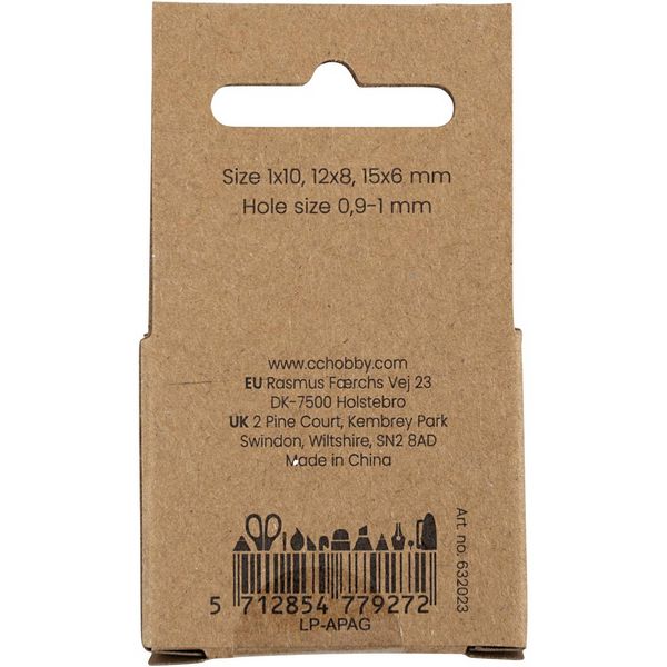Produktbild: Creativ Company Achat Steinperlen, Gr&ouml;&szlig;e 1x10, 12x8, 15x6 mm, Lochgr&ouml;&szlig;e 0,9-1 mm, Dunkelbraun, 28 Stk