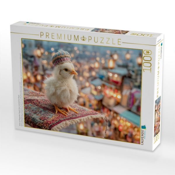 Produktbild: CALVENDO Puzzle K&uuml;ken auf fliegendem Teppich &uuml;ber orientalischem Basar | 1000 Teile Lege-Gr&ouml;&szlig;e 64x48cm Foto-Puzzle f&uuml;r gl&uuml;ckliche Stunden