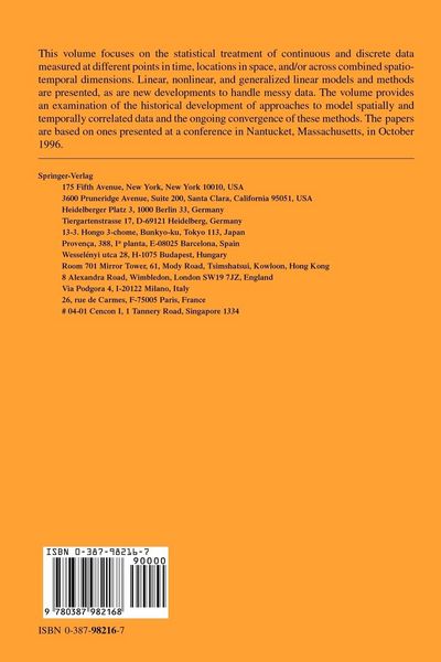 Produktbild: Modelling Longitudinal and Spatially Correlated Data