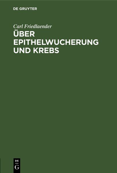 Produktbild: &Uuml;ber Epithelwucherung und Krebs