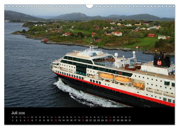 Produktbild: Hurtigruten - Entlang der norwegischen K&uuml;ste (Wandkalender 2026 DIN A3 quer), CALVENDO Monatskalender