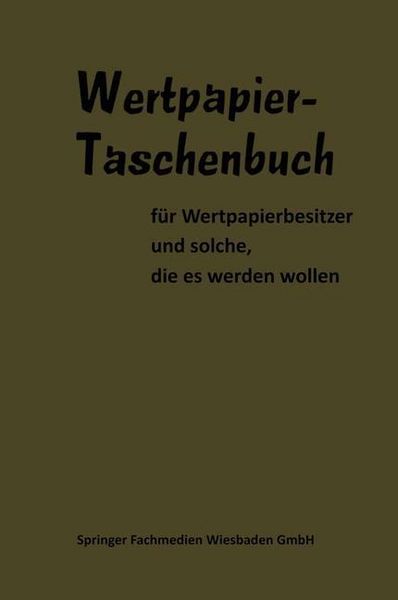 Produktbild: Wertpapier Taschenbuch