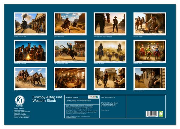 Produktbild: Cowboy Alltag und Western Staub (Wandkalender 2026 DIN A2 quer), CALVENDO Monatskalender