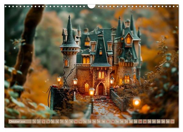 Produktbild: Miniaturwelt Burgen und Schl&ouml;sser (Wandkalender 2026 DIN A3 quer), CALVENDO Monatskalender