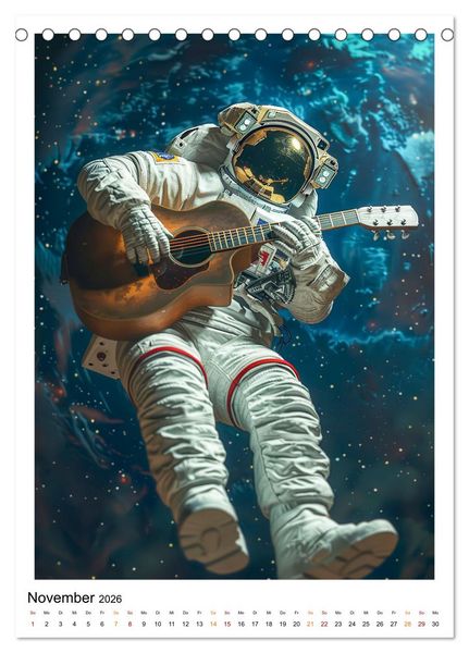 Produktbild: Astronauten - viel los im All (Tischkalender 2026 DIN A5 hoch), CALVENDO Monatskalender