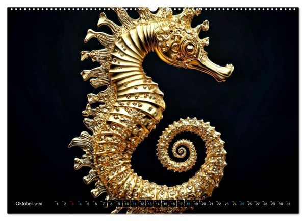Produktbild: Seepferdchen - Modern Art (Wandkalender 2026 DIN A2 quer), CALVENDO Monatskalender