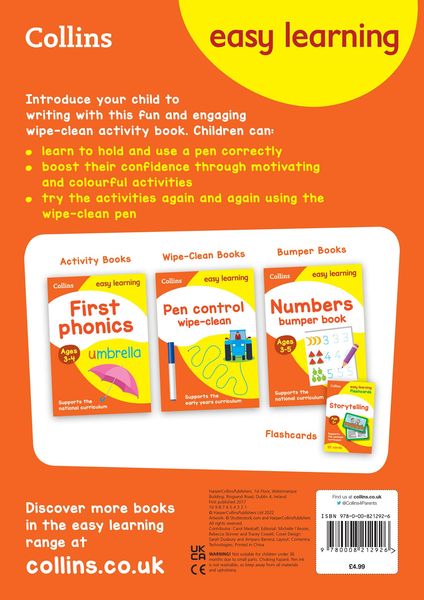 Produktbild: Lower Case Letters Age 3-5 Wipe Clean Activity Book