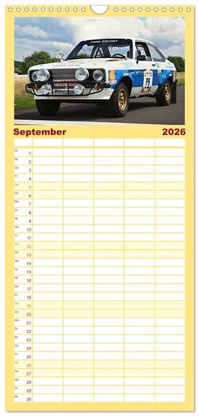 Produktbild: Familienplaner 2026 - Rally Ikonen mit 5 Spalten (Wandkalender, 21 x 45 cm) CALVENDO