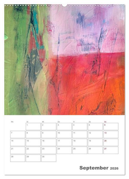 Produktbild: Farbliche Stille - Ein Jahr der inneren Ruhe mit abstrakten Farbspielen (Wandkalender 2026 DIN A2 hoch), CALVENDO Monatskalender