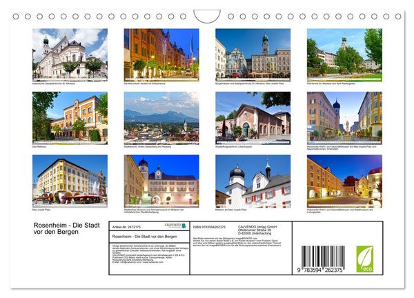 Produktbild: Rosenheim - Die Stadt vor den Bergen (Wandkalender 2027 DIN A4 quer), CALVENDO Monatskalender