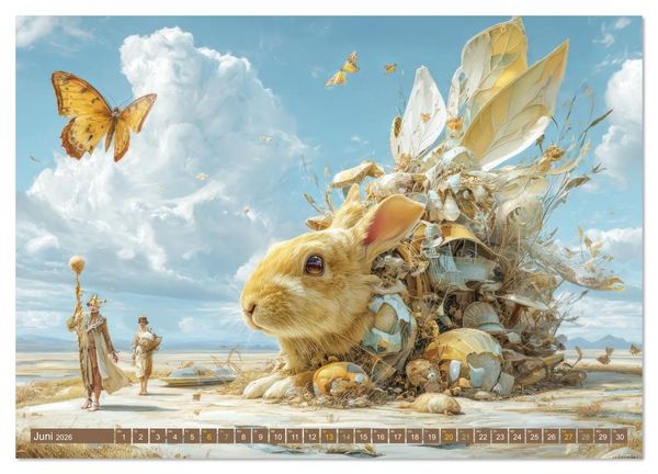Produktbild: Tiere - Im surrealen Garten der Tr&auml;ume (hochwertiger Premium Wandkalender 2026 DIN A2 quer), Kunstdruck in Hochglanz