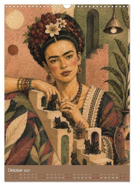 Produktbild: Freude im Haar. Leid im Herzen. Eine Hommage an Frida Kahlo (Wandkalender 2027 DIN A3 hoch), CALVENDO Monatskalender