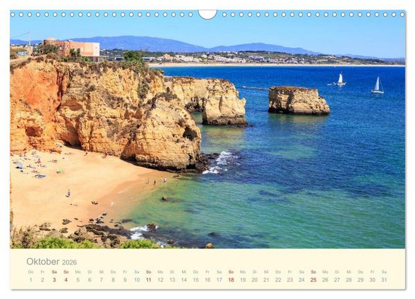 Produktbild: Algarve - Portugals goldene K&uuml;ste (Wandkalender 2026 DIN A3 quer), CALVENDO Monatskalender
