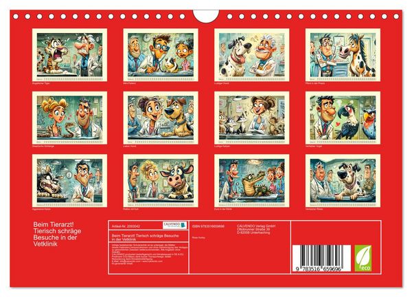 Produktbild: Beim Tierarzt! Tierisch schr&auml;ge Besuche in der Vetklinik (Wandkalender 2026 DIN A4 quer), CALVENDO Monatskalender