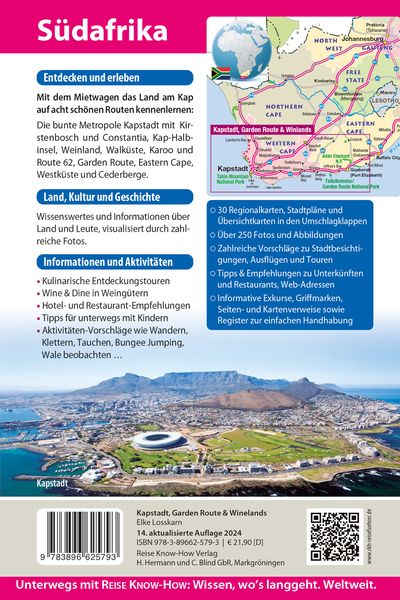 Produktbild: Reise Know-How Reiseführer Südafrika – Kapstadt, Garden Route & Winelands