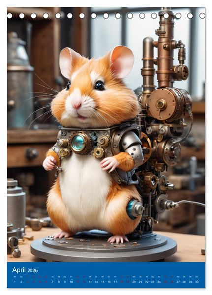 Produktbild: Roboter-Hamster - niedliche kleine Roboter (Tischkalender 2026 DIN A5 hoch), CALVENDO Monatskalender