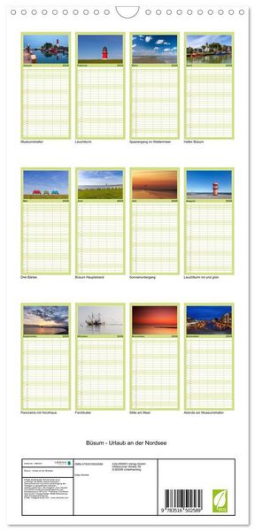 Produktbild: Familienplaner 2026 - B&uuml;sum - Urlaub an der Nordsee mit 5 Spalten (Wandkalender, 21 x 45 cm) CALVENDO