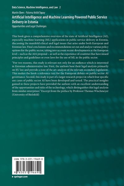 Produktbild: Artificial Intelligence and Machine Learning Powered Public Service Delivery in Estonia