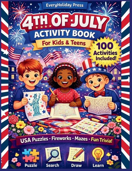 Produktbild: 4th of July Activity Book for kids & teens