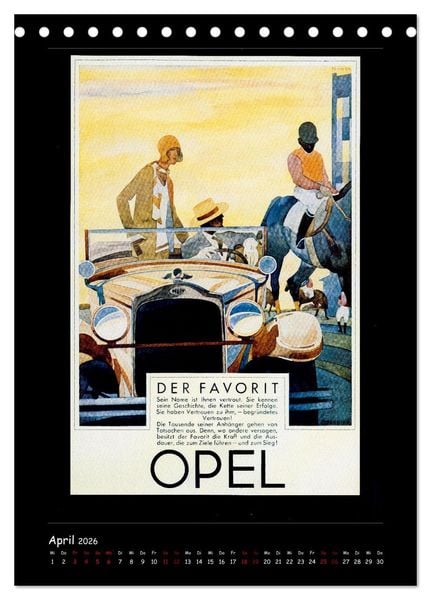 Produktbild: Historische Automobilplakate (Tischkalender 2026 DIN A5 hoch), CALVENDO Monatskalender