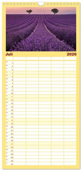 Produktbild: Familienplaner 2026 - Provence, Lavendelzeit in S&uuml;dfrankreich mit 5 Spalten (Wandkalender, 21 x 45 cm) CALVENDO