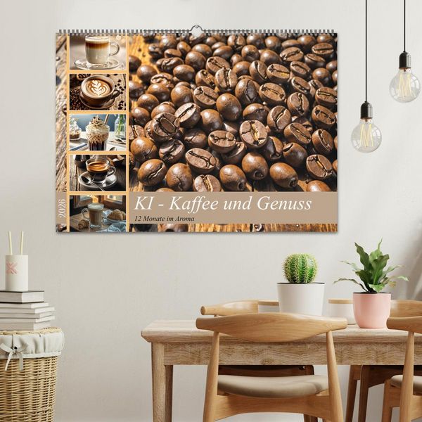 Produktbild: KI - Kaffee und Genuss 12 Monate im Aroma (Wandkalender 2026 DIN A2 quer), CALVENDO Monatskalender