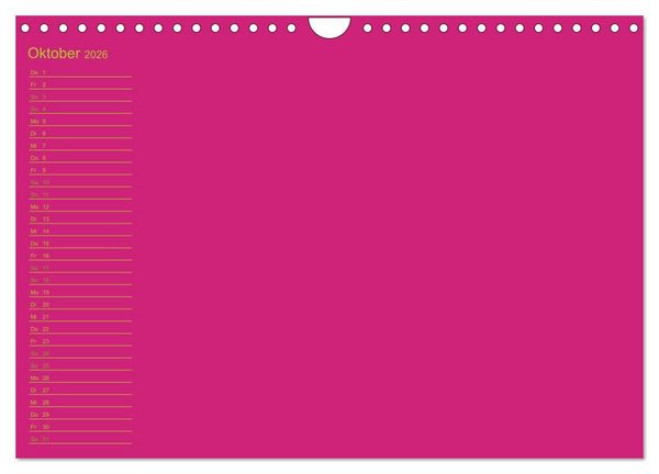 Produktbild: Bastel-Geburtstagskalender pink / Geburtstagskalender (Wandkalender 2026 DIN A4 quer), CALVENDO Monatskalender