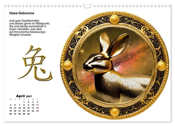 Produktbild: Chinesische Sternzeichen (Wandkalender 2027 DIN A3 quer), CALVENDO Monatskalender