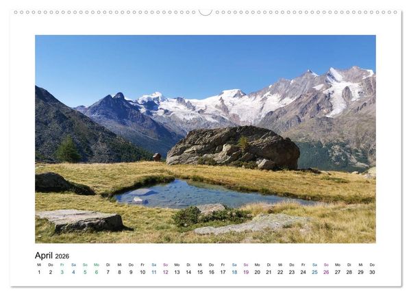 Produktbild: Perlen im Saastal Wallis Schweiz (Wandkalender 2026 DIN A2 quer), CALVENDO Monatskalender