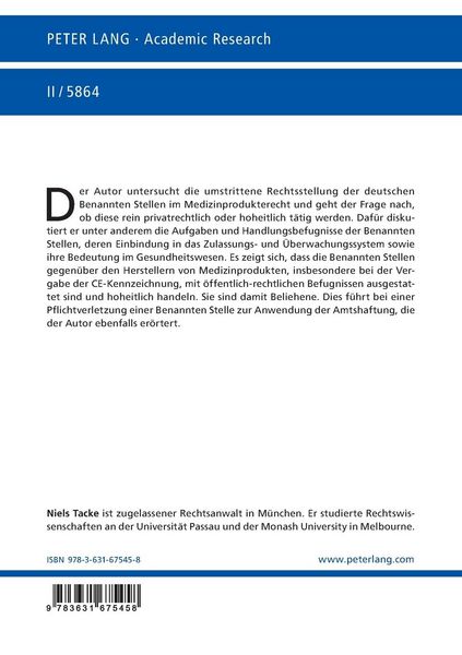 Produktbild: Die Benannte Stelle im Medizinprodukterecht