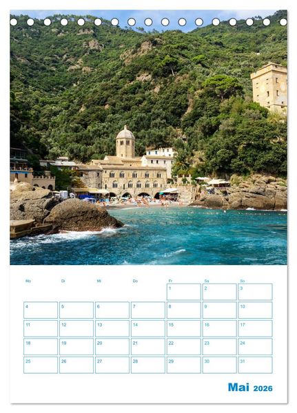 Produktbild: Blauer Ligurien Sommer (Tischkalender 2026 DIN A5 hoch), CALVENDO Monatskalender
