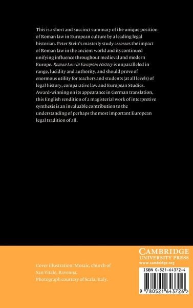 Produktbild: Roman Law in European History
