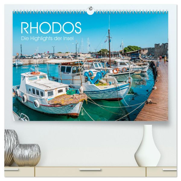 Rhodos - Die Highlights der Insel (hochwertiger Premium Wandkalender 2025 DIN A2 quer), Kunstdruck in Hochglanz