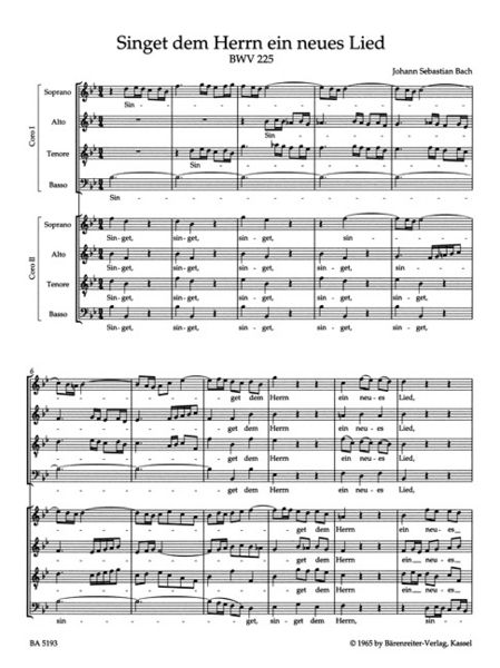 Produktbild: Motetten BWV 225-230, Partitur