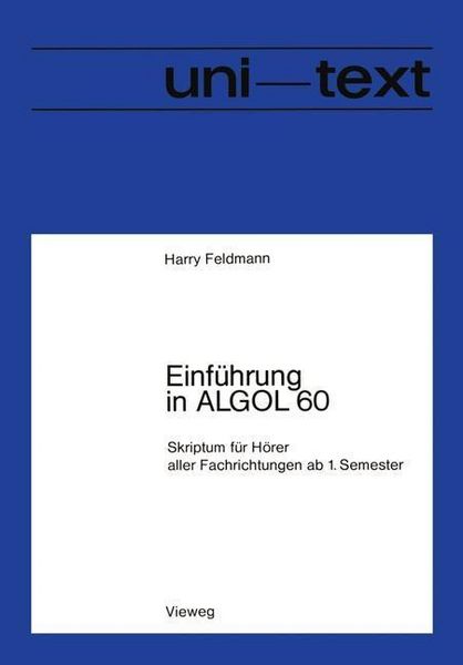Produktbild: Einf&uuml;hrung in ALGOL 60