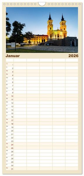 Produktbild: Familienplaner 2026 - Kirchen und Kl&ouml;ster in Rum&auml;nien mit 5 Spalten (Wandkalender, 21 x 45 cm) CALVENDO