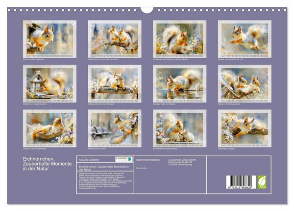 Produktbild: Eichh&ouml;rnchen. Zauberhafte Momente in der Natur (Wandkalender 2027 DIN A3 quer), CALVENDO Monatskalender
