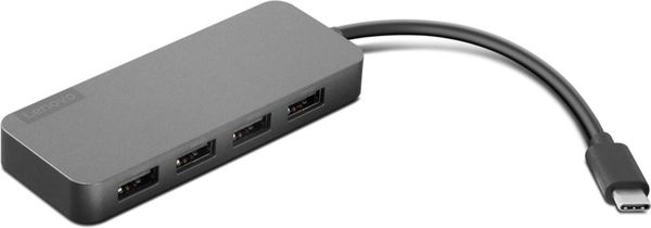 Lenovo USB-C to 4-Port USB-A USB-Kombi-Hub Eisen-Grau